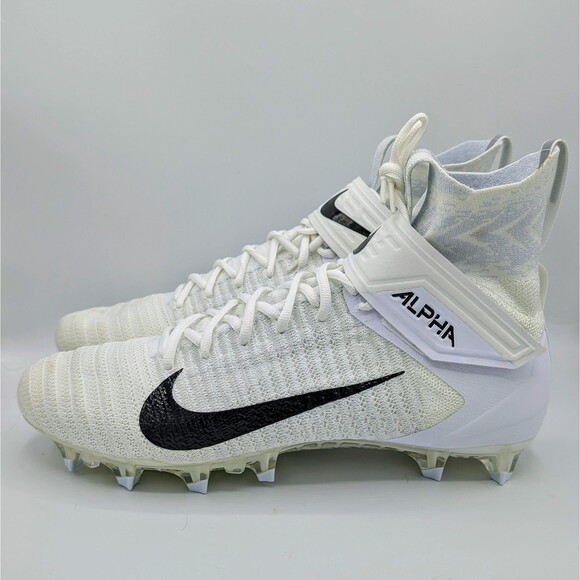 Nike Alpha Menace Elite 2 Flyknit Football Cleats White Men's Size 13.5 - Picture 3 of 7